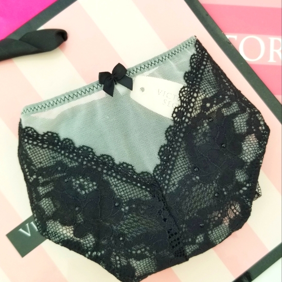 Victoria's Secret Vintage Very Sexy Lace Rhinestone Crystal Cheeky Panty NWT - Picture 10 of 13
